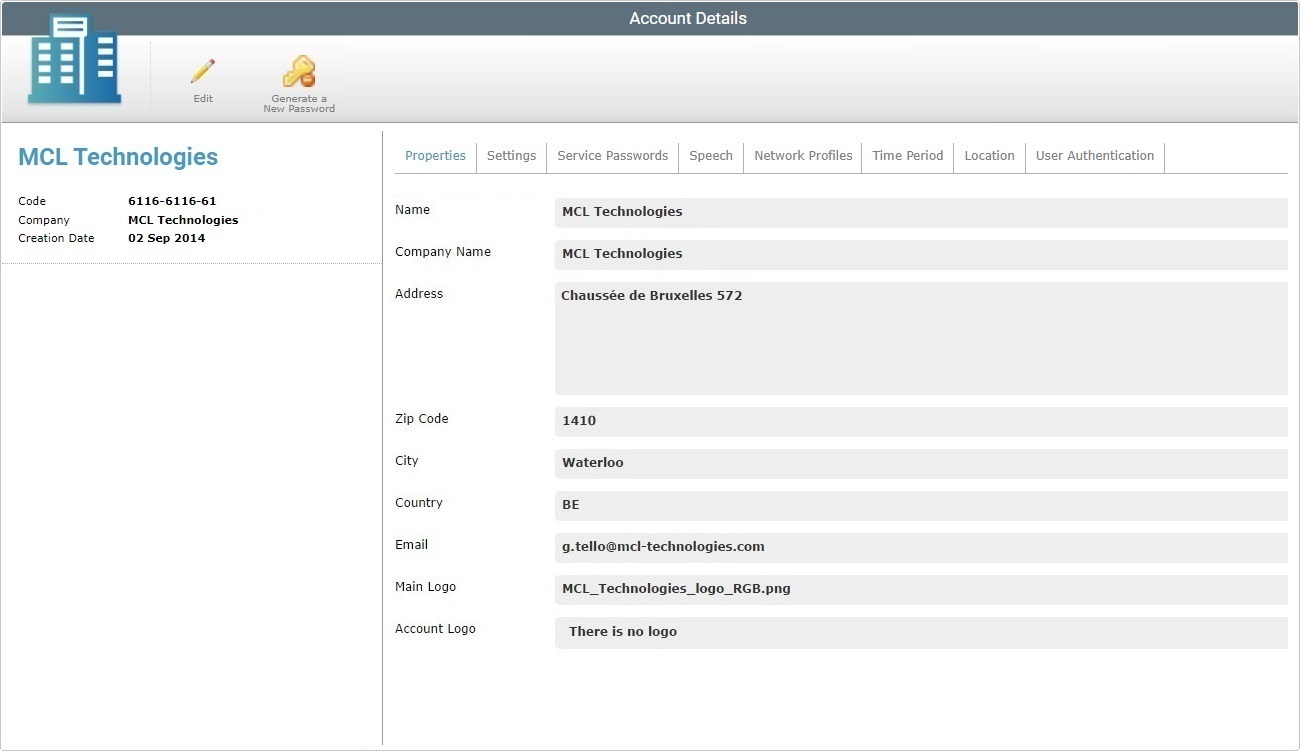 Account Details Page View