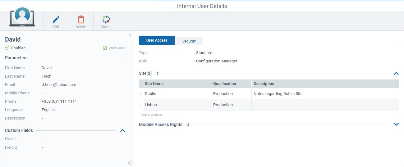 User Details Page View Mode_M