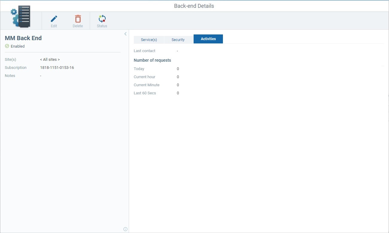 Back End Details Page Req Info Tab