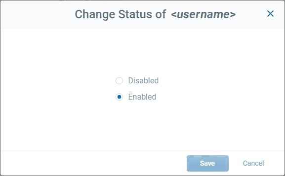 Change User Status Enabled