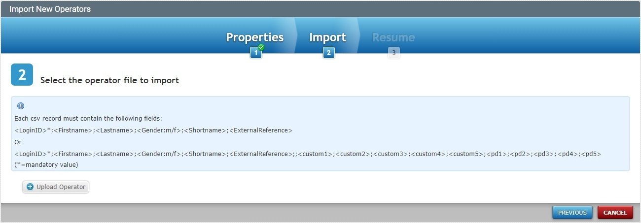 Import New Operators Step 2A