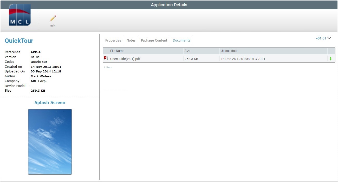 Application Details Page Documents Tab View_Site