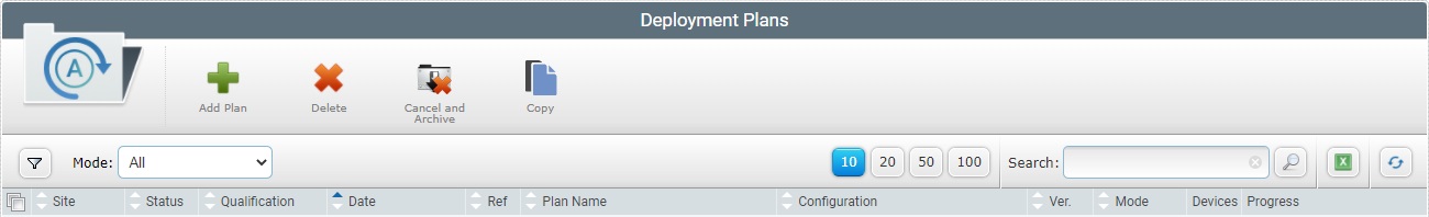 Site Deployment Plans Page Navigation