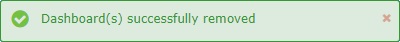 Remove Dashboard Success Message