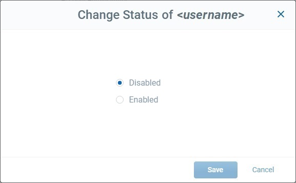 Change User Status Disabled