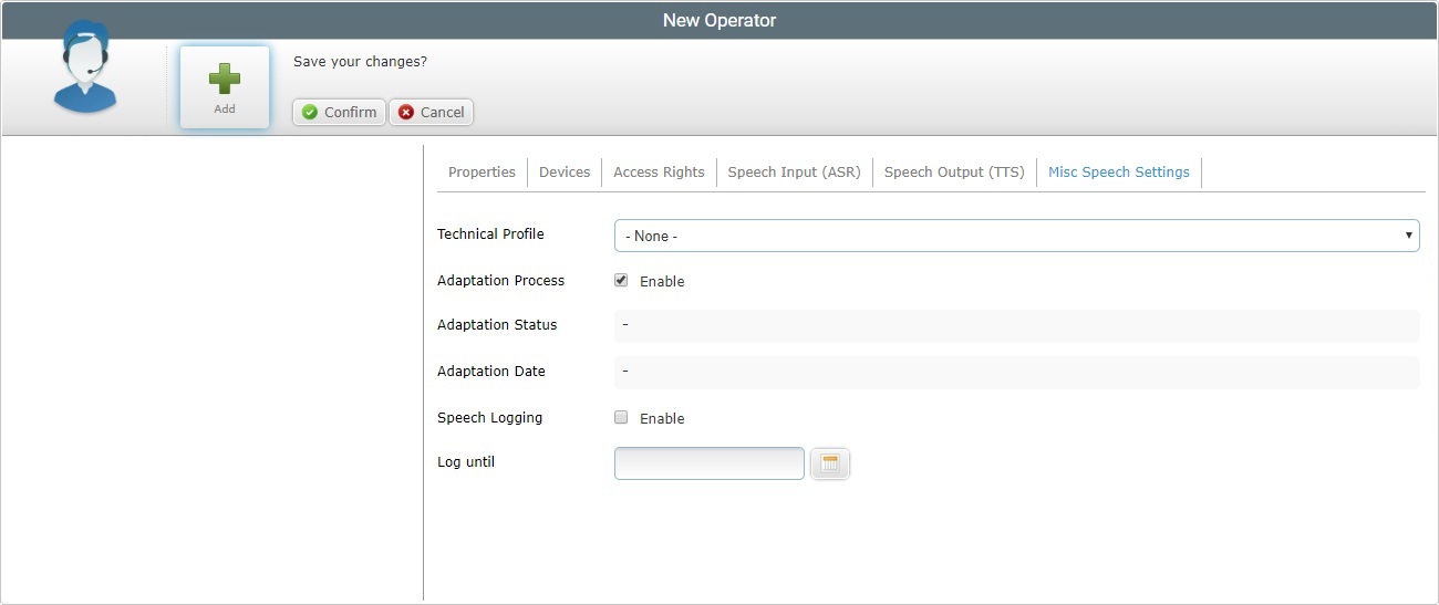 New Operator Advanced Voice Settings Tab