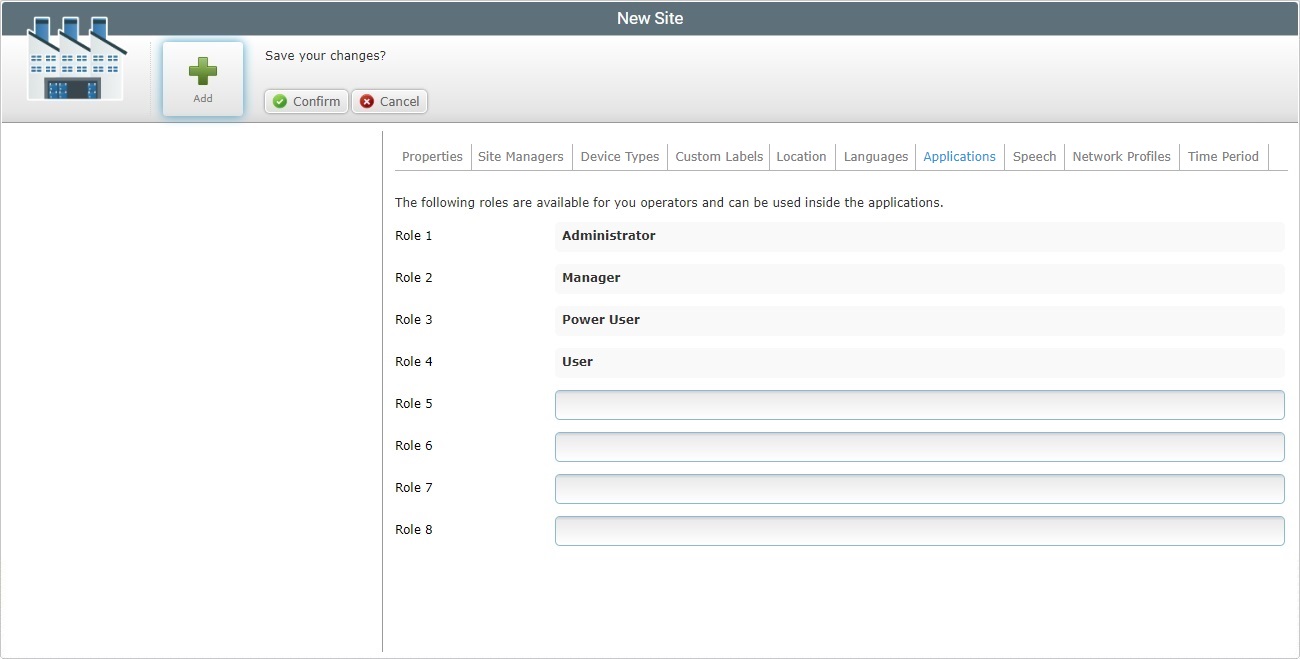 Add Site Applications Tab