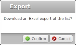 Export confirmation