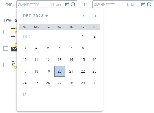 Log in Date definition 1