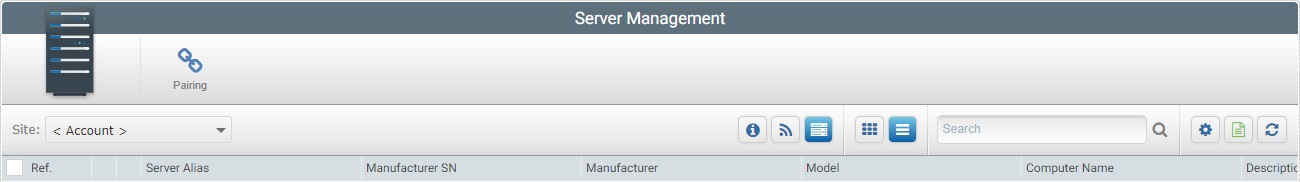 Account Servers Navigation