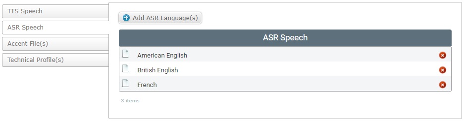 Edit mode ASR Speech tab