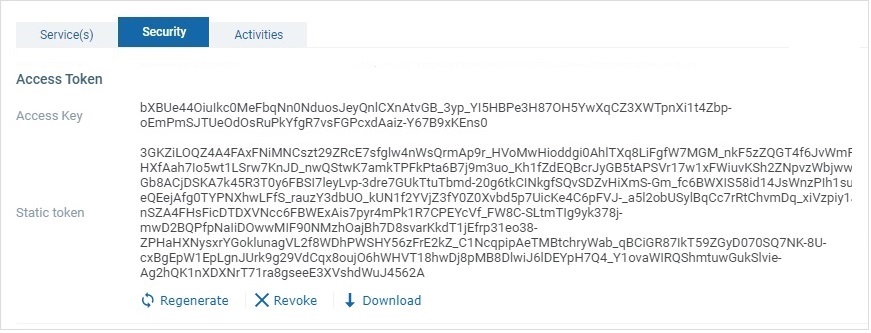 Static Token Already Generated