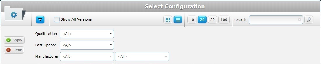 Select a Configuration Window1a
