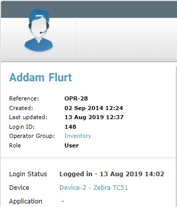 Operator Details Left Panel Login