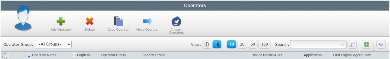 Operators Page Navigation