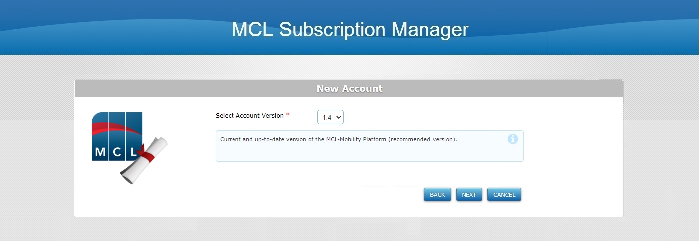 MCL Subscription Manager new account0a