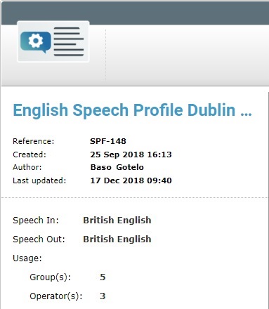 Local Speech Profile Left Panel