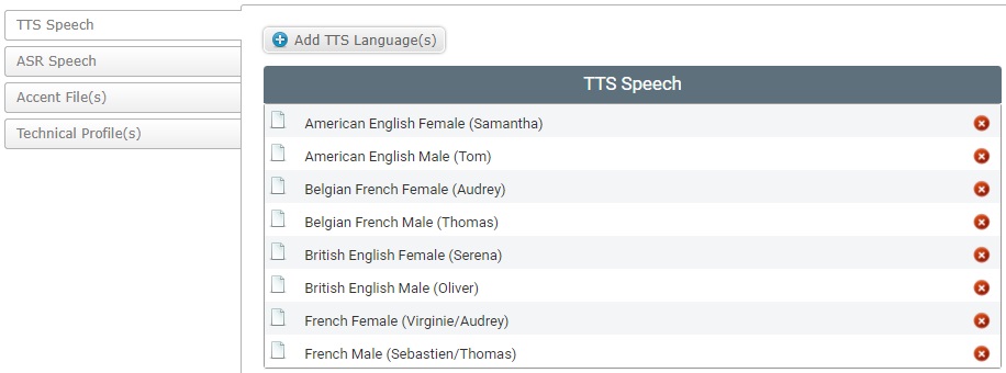 Edit mode TTS Speech tab