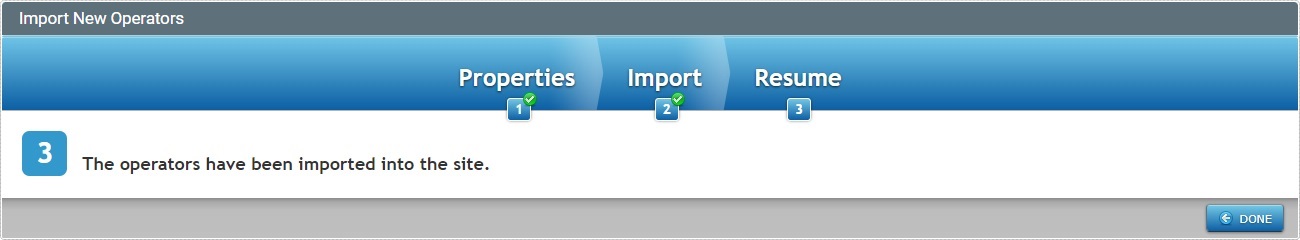 Import New Operators Step 3 Result