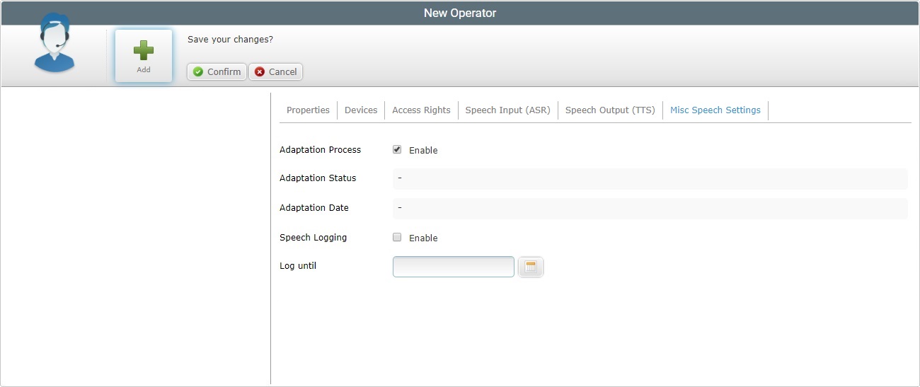 New Operator Misc Speech Tab