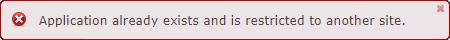 Site Applications add error2