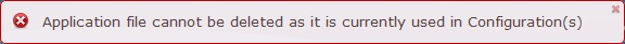 Error message_Application cannot be deleted