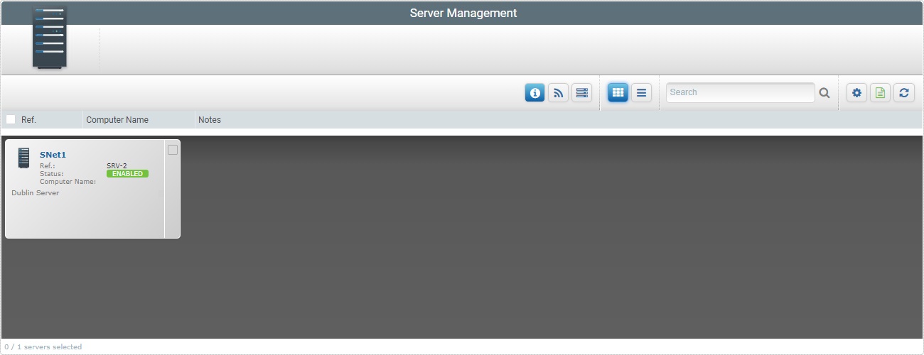 Servers Page Grid View