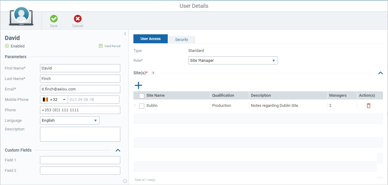 User Details Page Edit