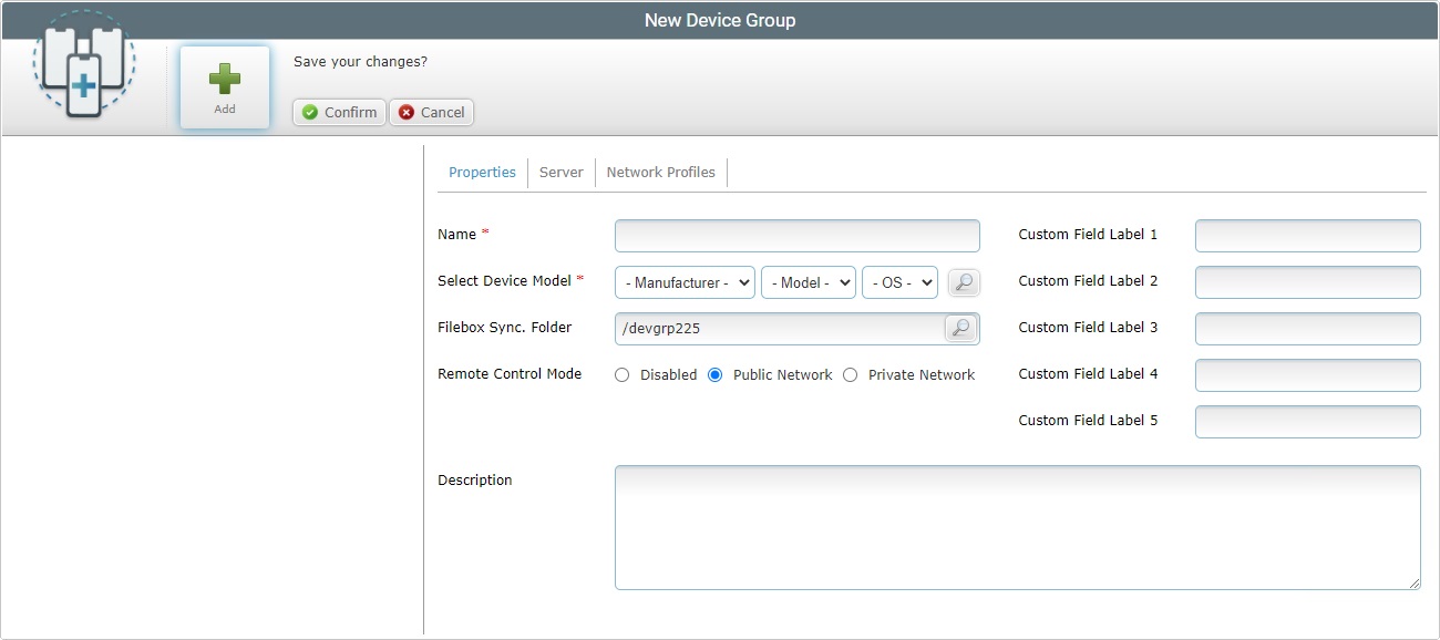 New Device Group Prop Tab