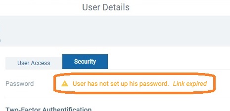 User Details Page_Expired Link Info