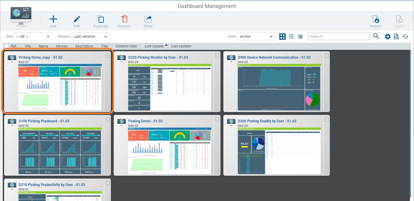 Dashboard Management_Page_Duplicate Result
