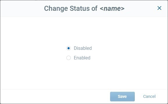 Change Back-end Status Disabled