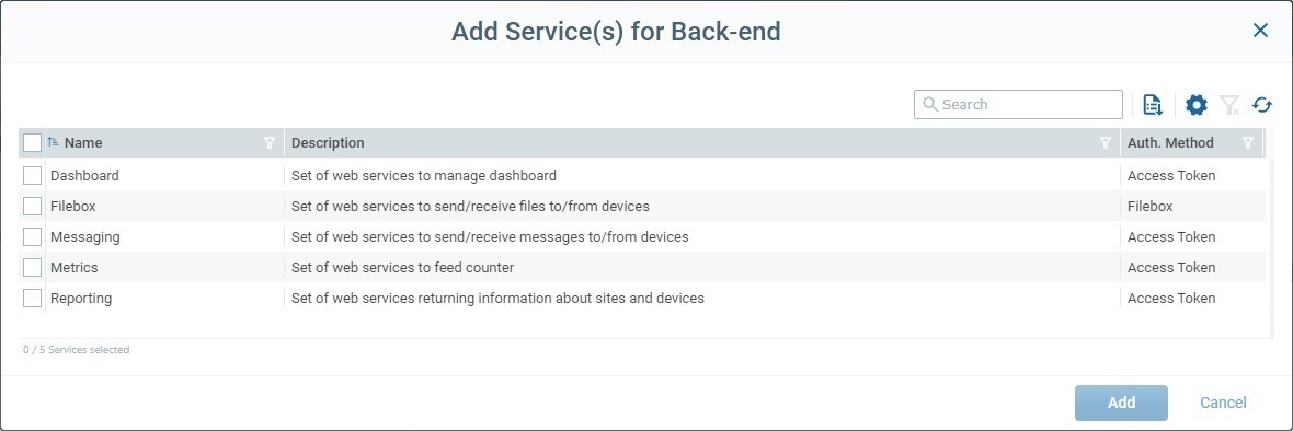 Add Back end services1