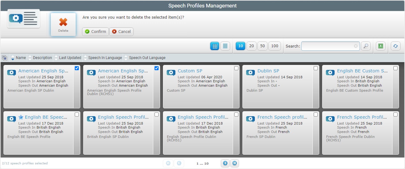 Site Delete Speech Profile Confirmation