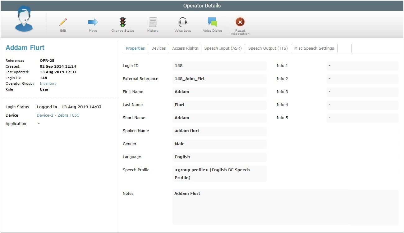 Operator Details Page Prop Tab View