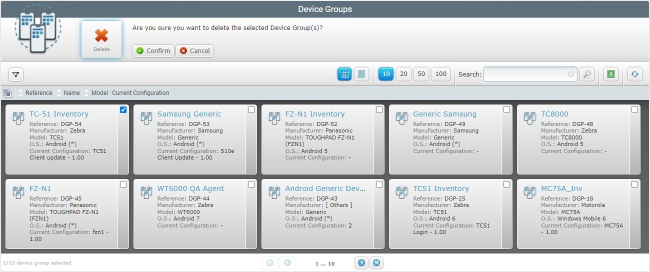 Delete Device Group Confirmation