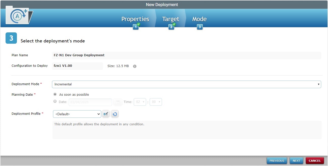 Assign to Group New Deployment Plan Page Dev Group2_Site