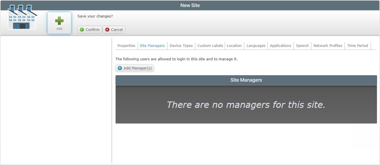 Add New Site Managers Tab Edit