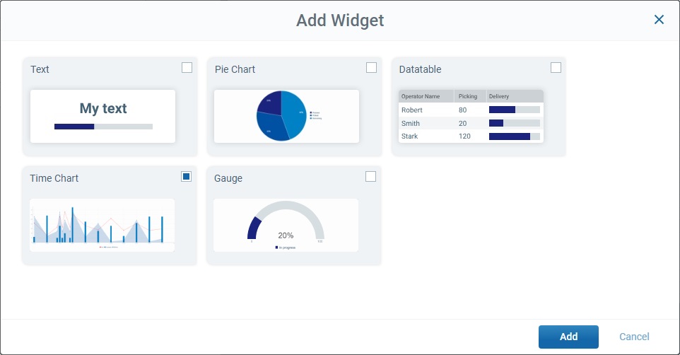 Add Widget Window_selected widget
