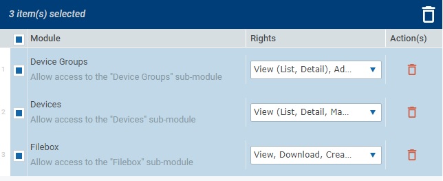 User Access Rights Bulk Deletion
