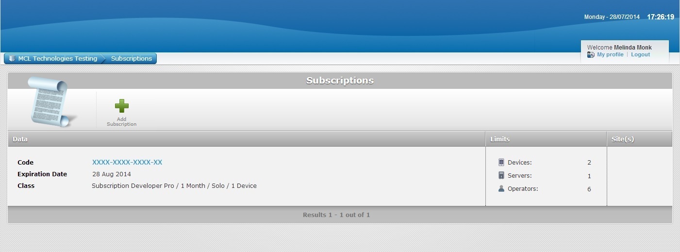 MCL Subscription Manager Existing account1