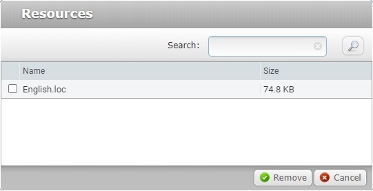 Resources Display window
