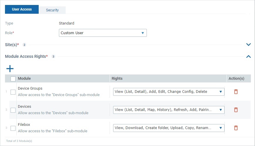 Edit User_User Access Tab_Cust. User_Access Rights_SD