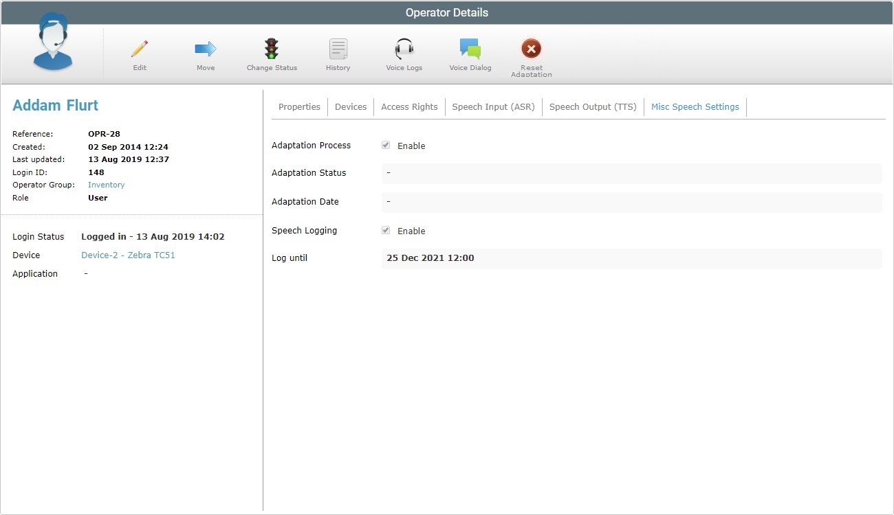 Operator Details Page Misc Speech Sett Tab View 0