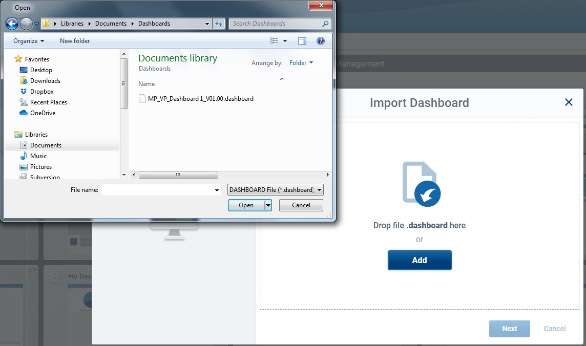 Import Dashboard_Add Method