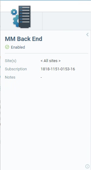 Back End Details Page Left Information