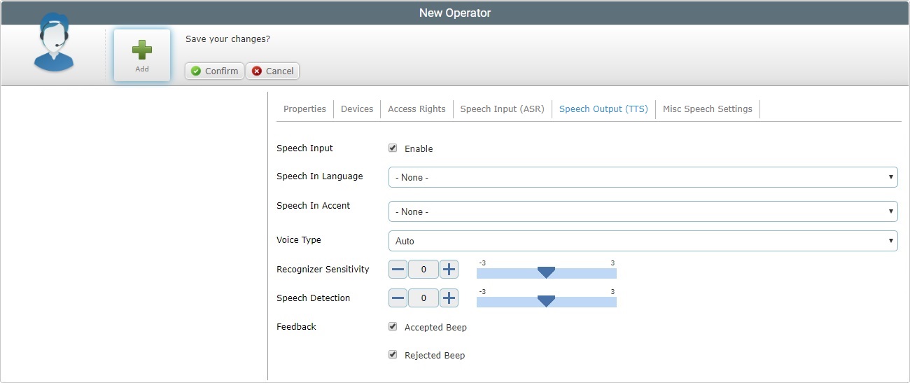 New Operator Speech In Out Tab