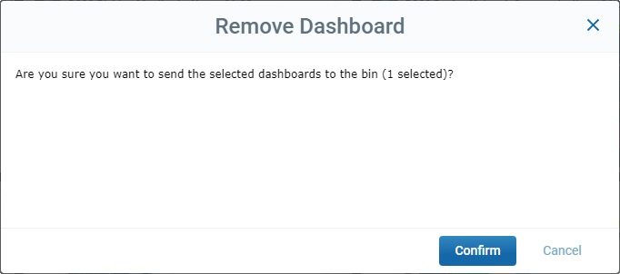 Remove Dashboard Confirmation window