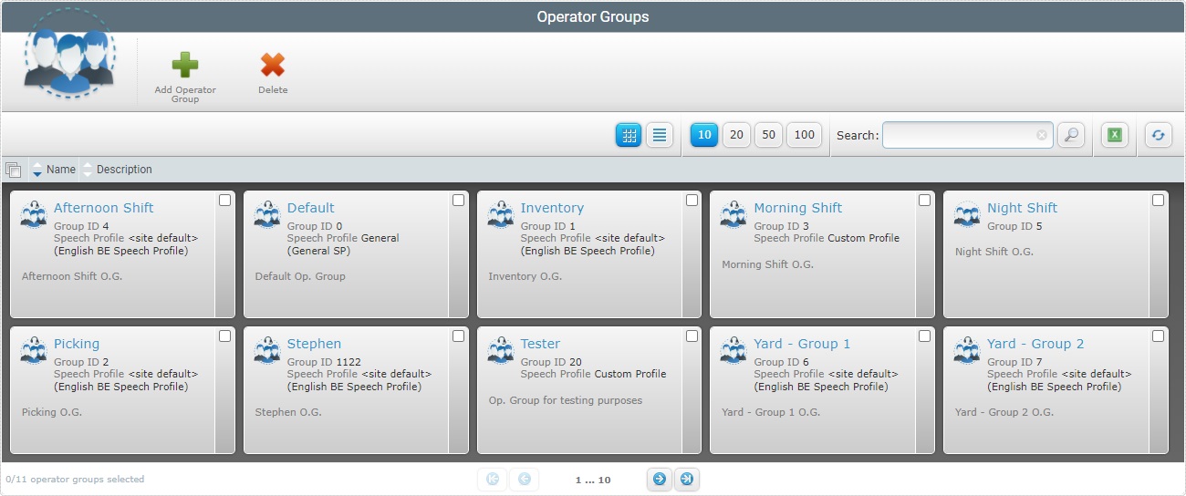 Operator Groups Page