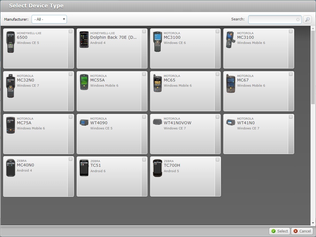 Select a device A_Site